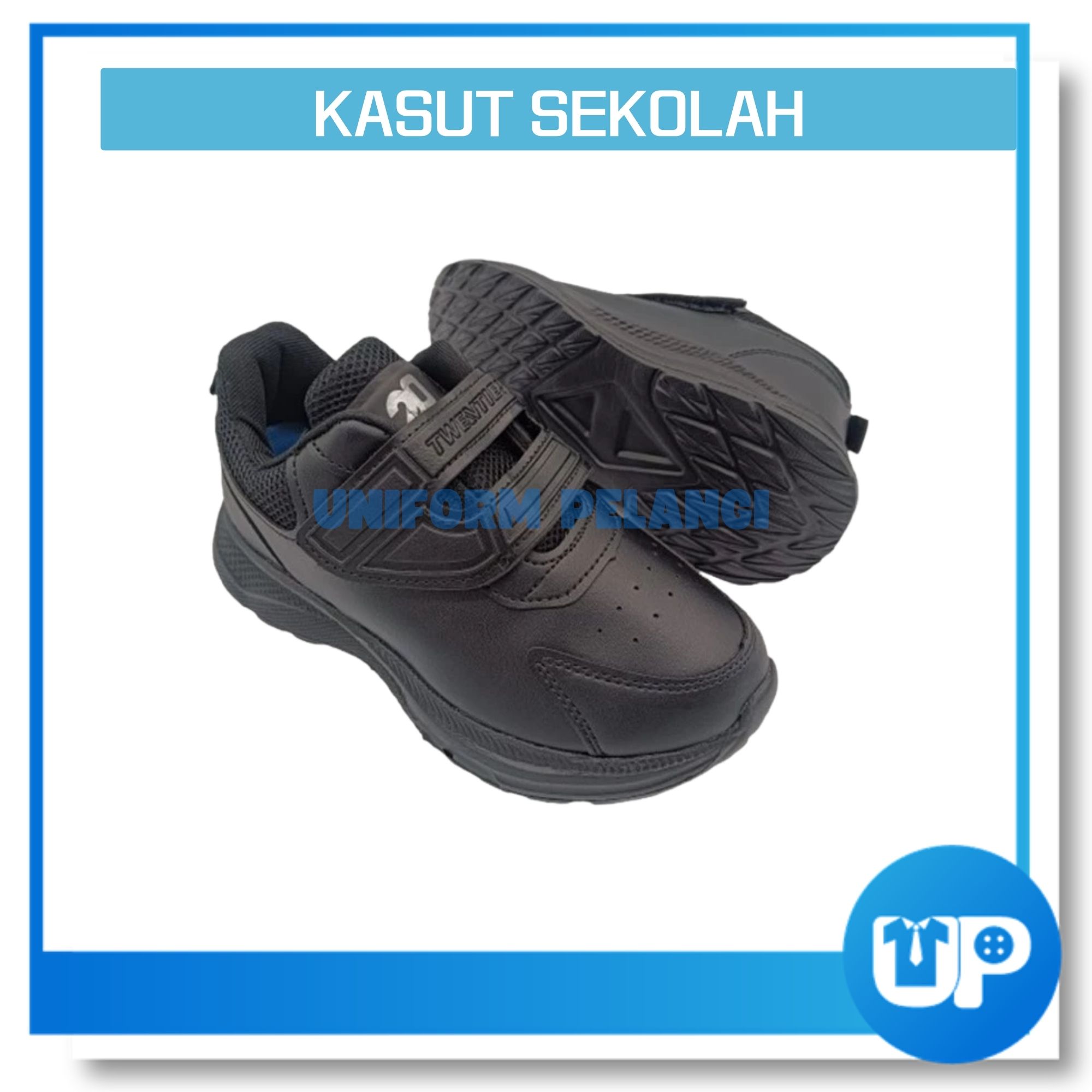 TWENTIES Kasut Sekolah Hitam Light Weight FULL PVC School Shoes P262