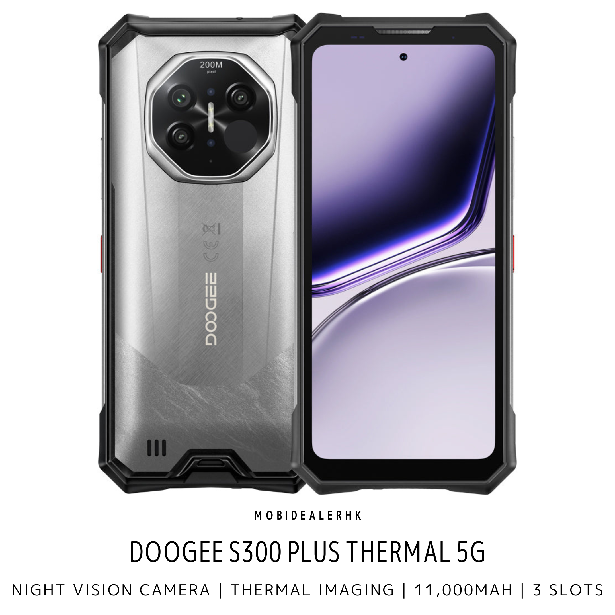 Doogee S300 Plus Thermal | 道格 S300 Plus 熱感 | 5G | 三防手機 | 夜視鏡 | 熱感 | 11,000mAh | 3咭槽