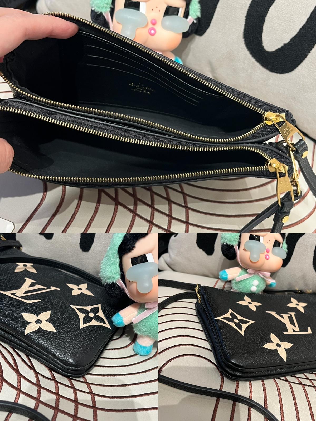 Lv Pochette Double Zipped Giant calfskin 100%Authentict,98%new✅dust bag 