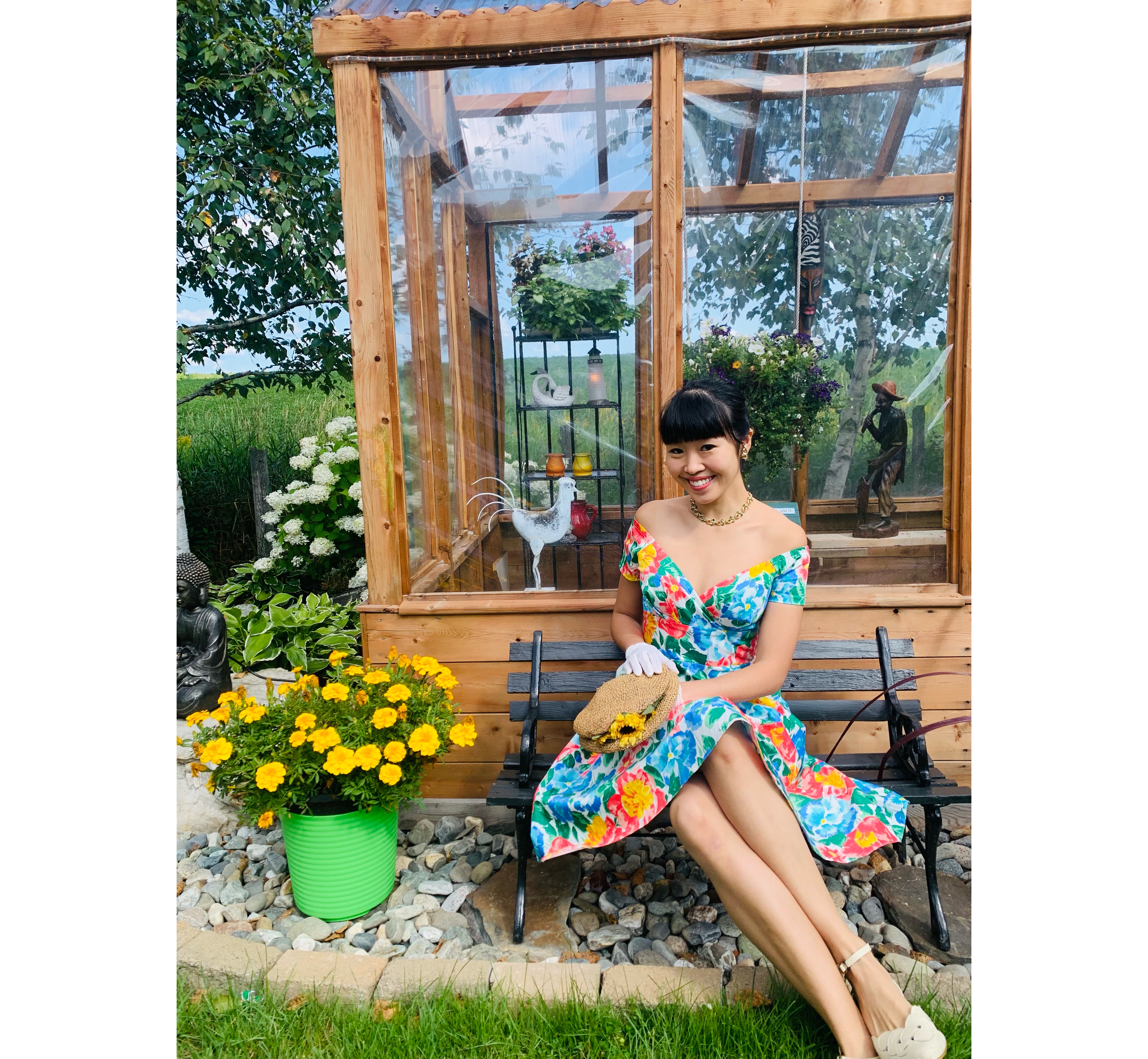 (Ready-Made) 1950s-Inspired Garden Picnic Two-Way Dress (FM132)
