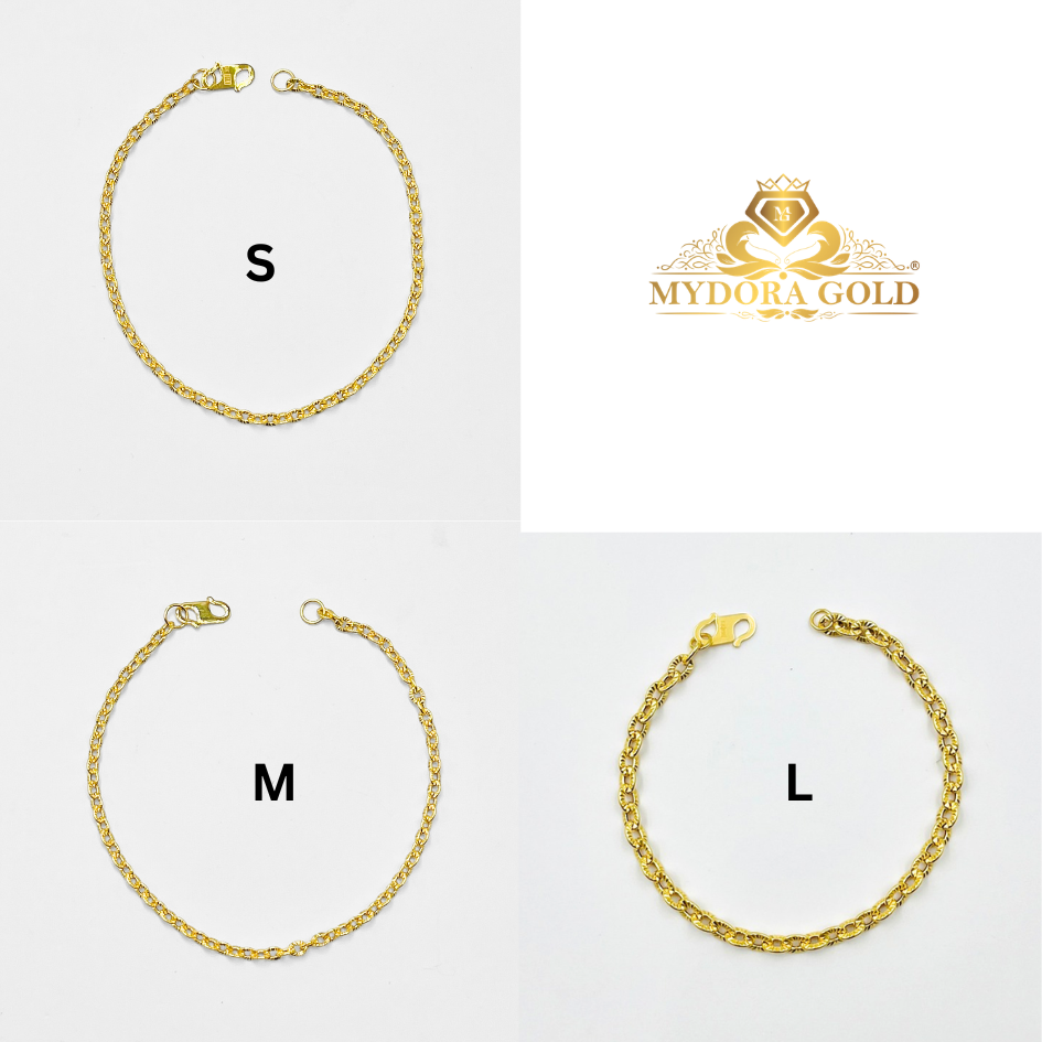 MYDORA Rantai Tangan Sauh Matahari l EMAS 916/22K