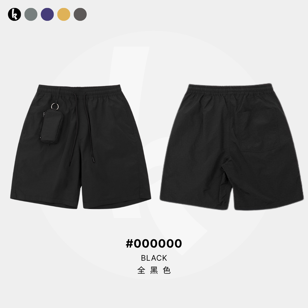 防潑水格紋五分褲