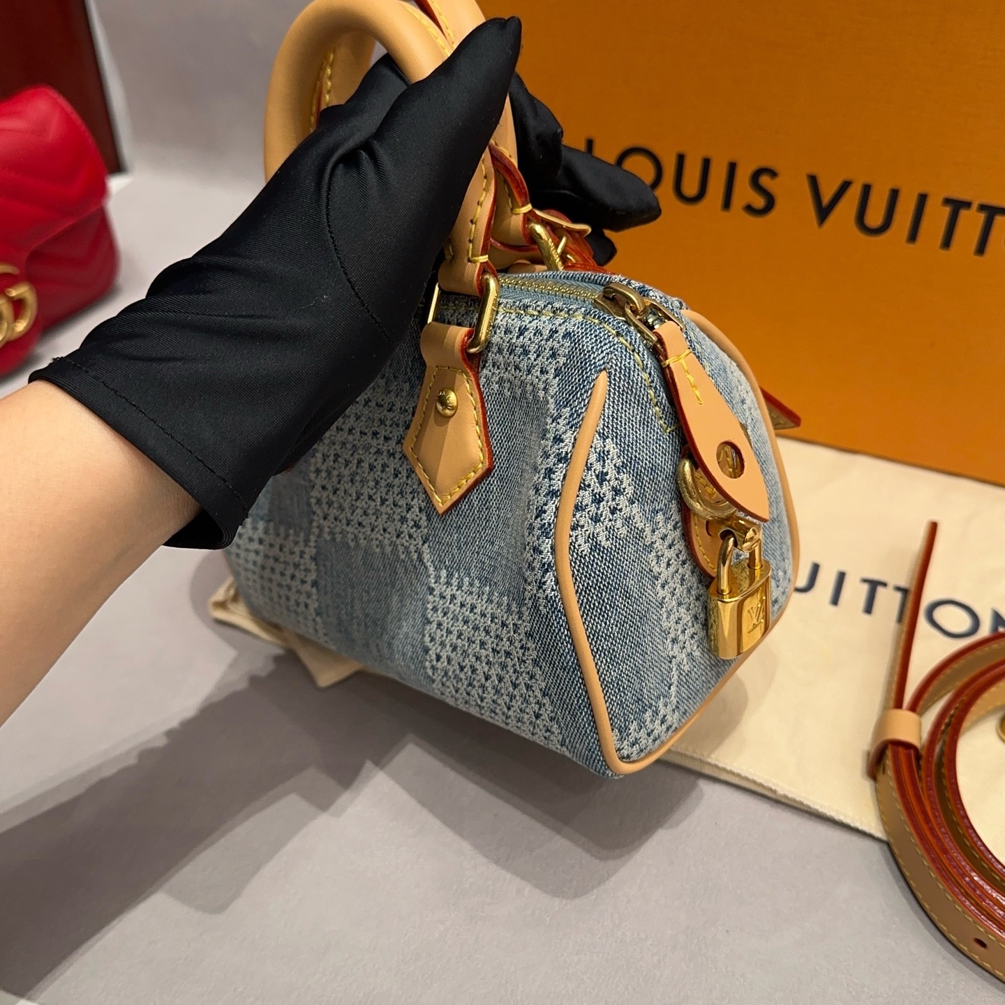 【預訂貨品】Lv 18牛仔丹寧棋盤格speedy