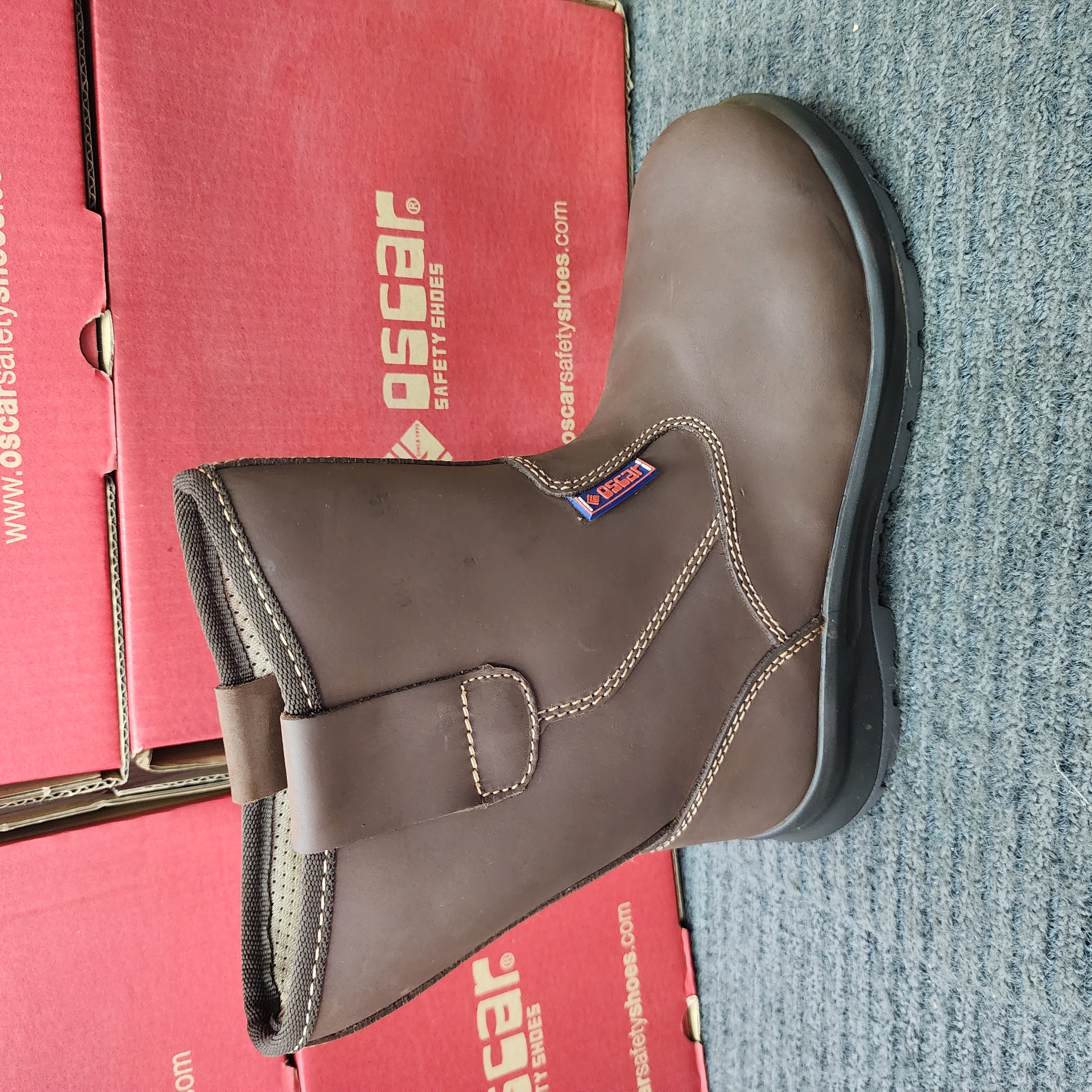 Oscar Safety Shoes 808 – Brown (High Cut)