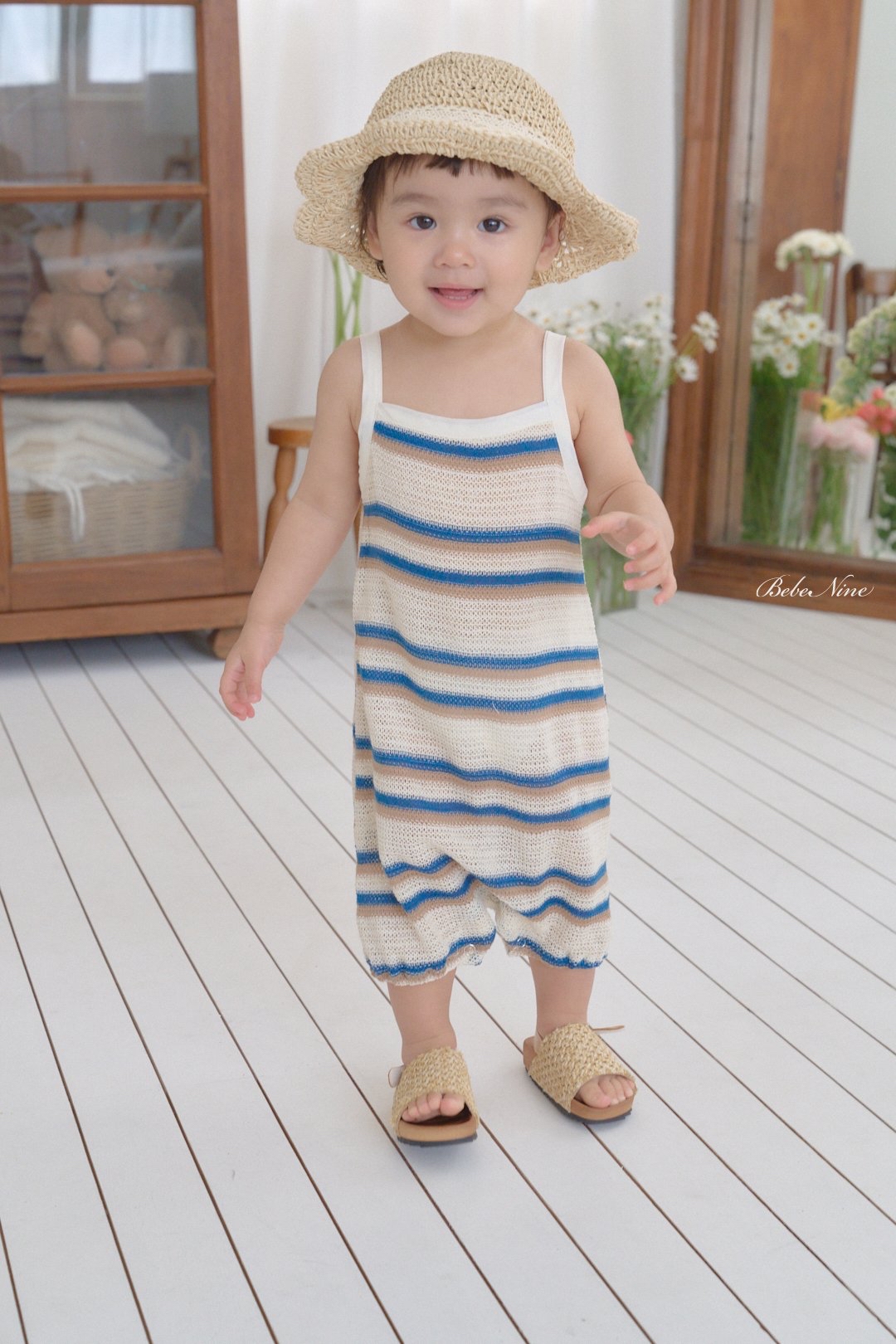 ☀️預訂 韓國直送☀️🇰🇷Bebenine兩色撞色條紋吊帶連身服