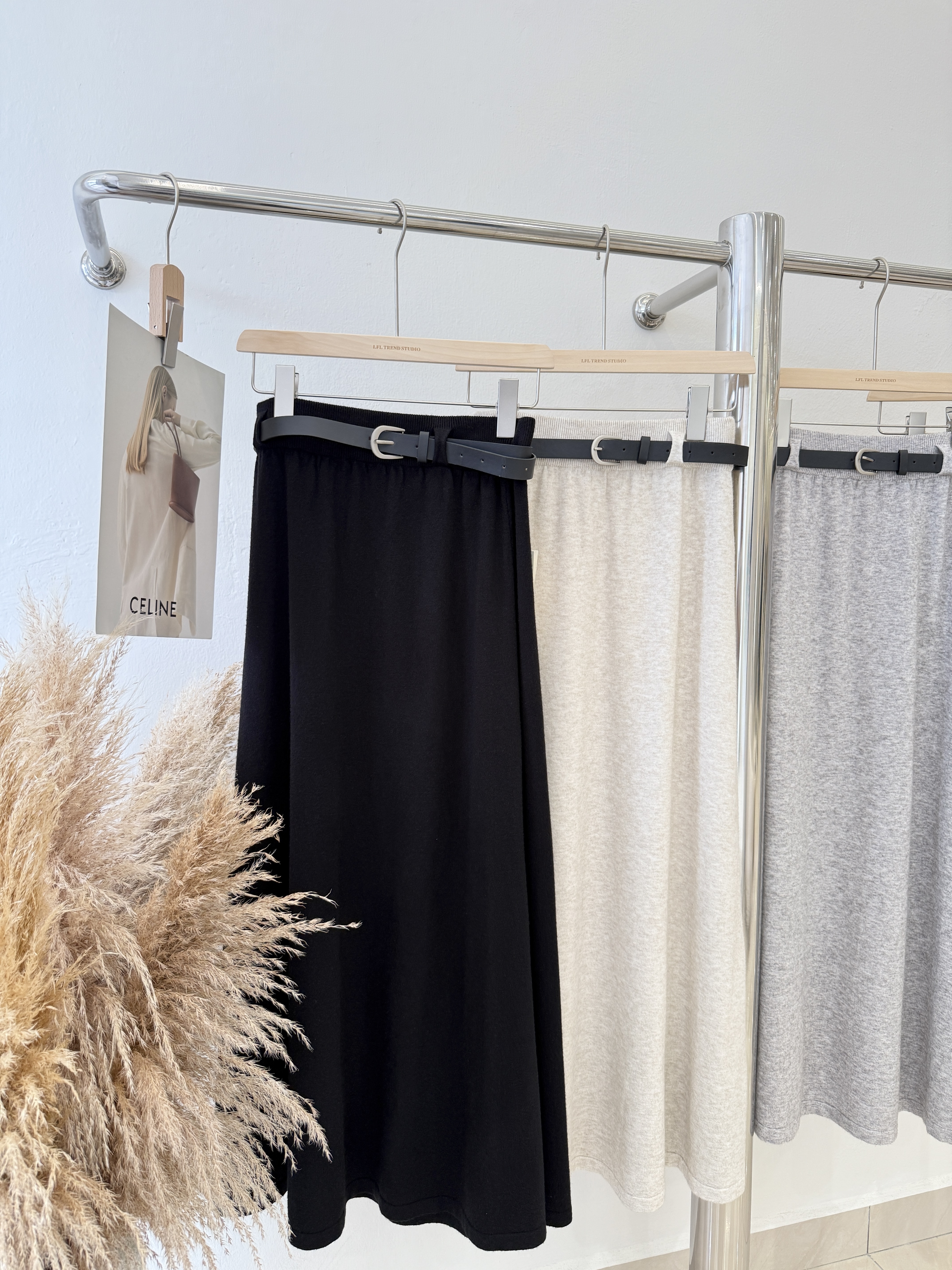 6327 爆款百搭针织长裙(送腰带)