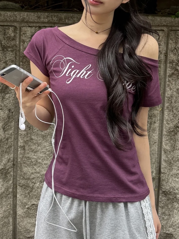 Script Wide Neck Graphic Tee