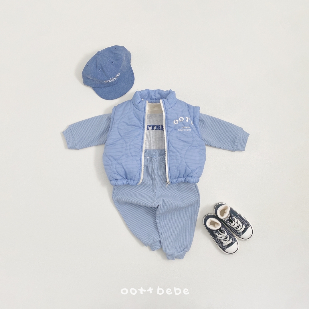 🌸預訂 韓國直送🌸🇰🇷OOTTBEBE三色標誌刺繡絎縫背心外套