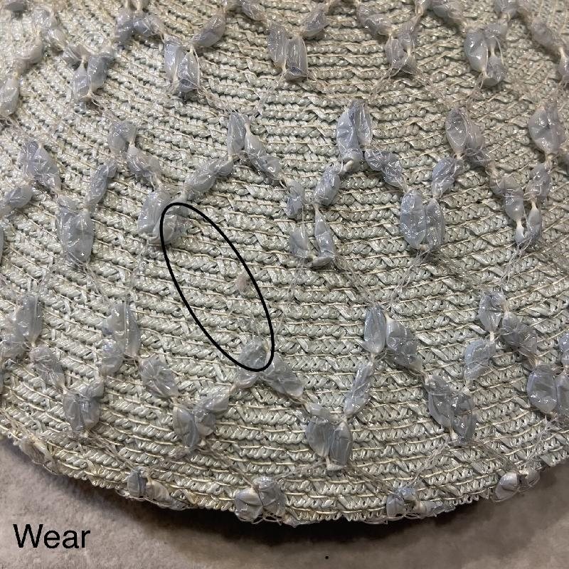 C.a. 1950-60s Vintage Light Cyan Lace Netting Small Saucer/Flat Hat from Canada(MT964)