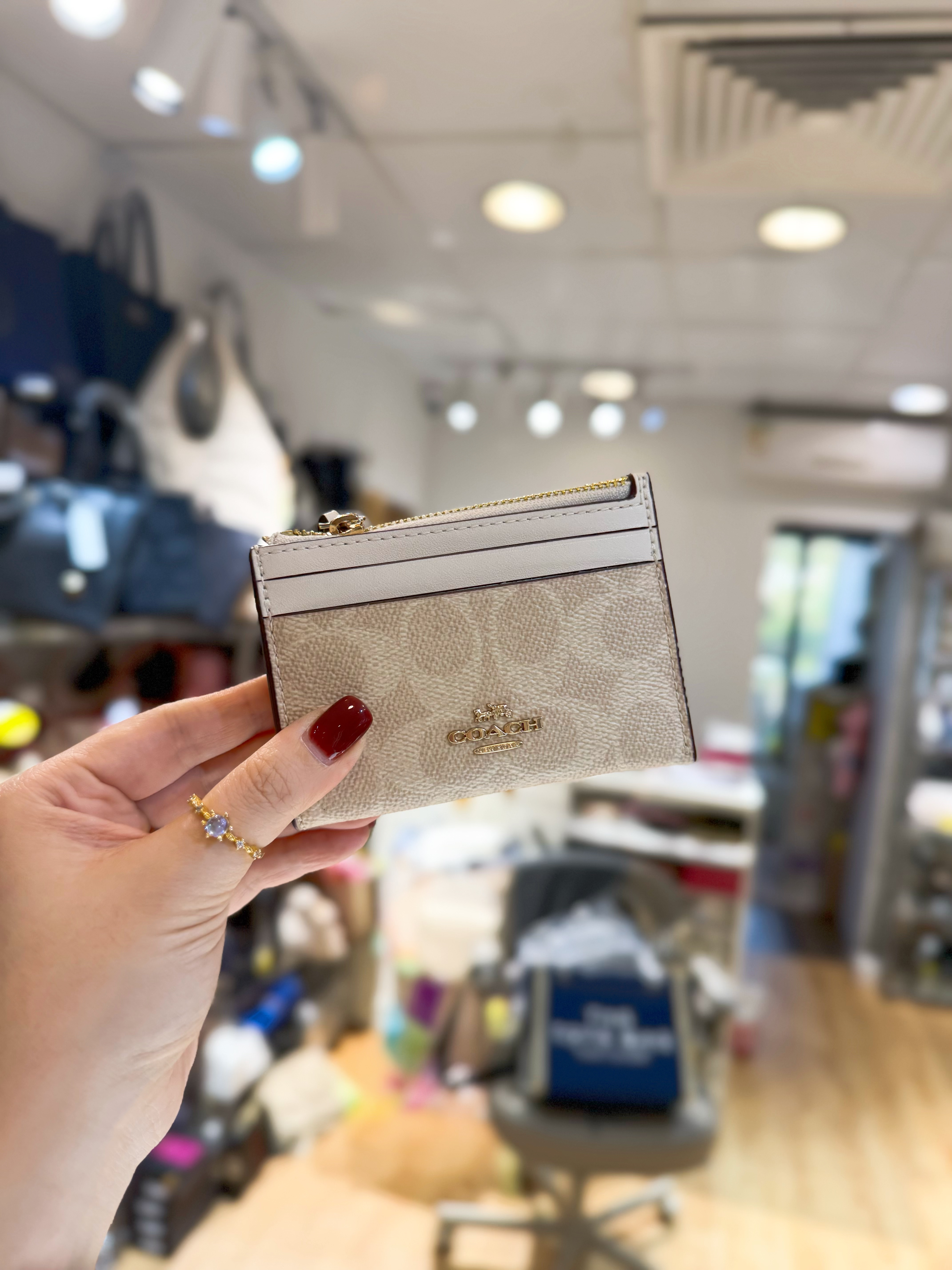 Coach card coin case white/m