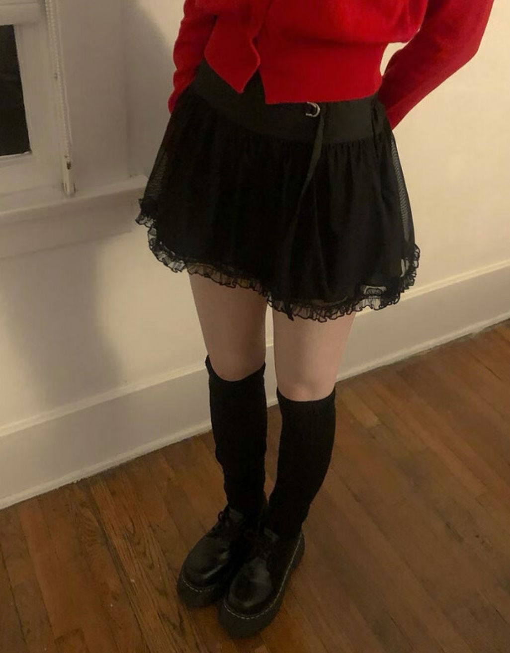 【 🫧超心動Sheer設計˚ʚɞ美の波浪點綴！連BELT傘型蛋糕裙褲🤍 】 Dreamy Belt Skirt Pants(兩色入)