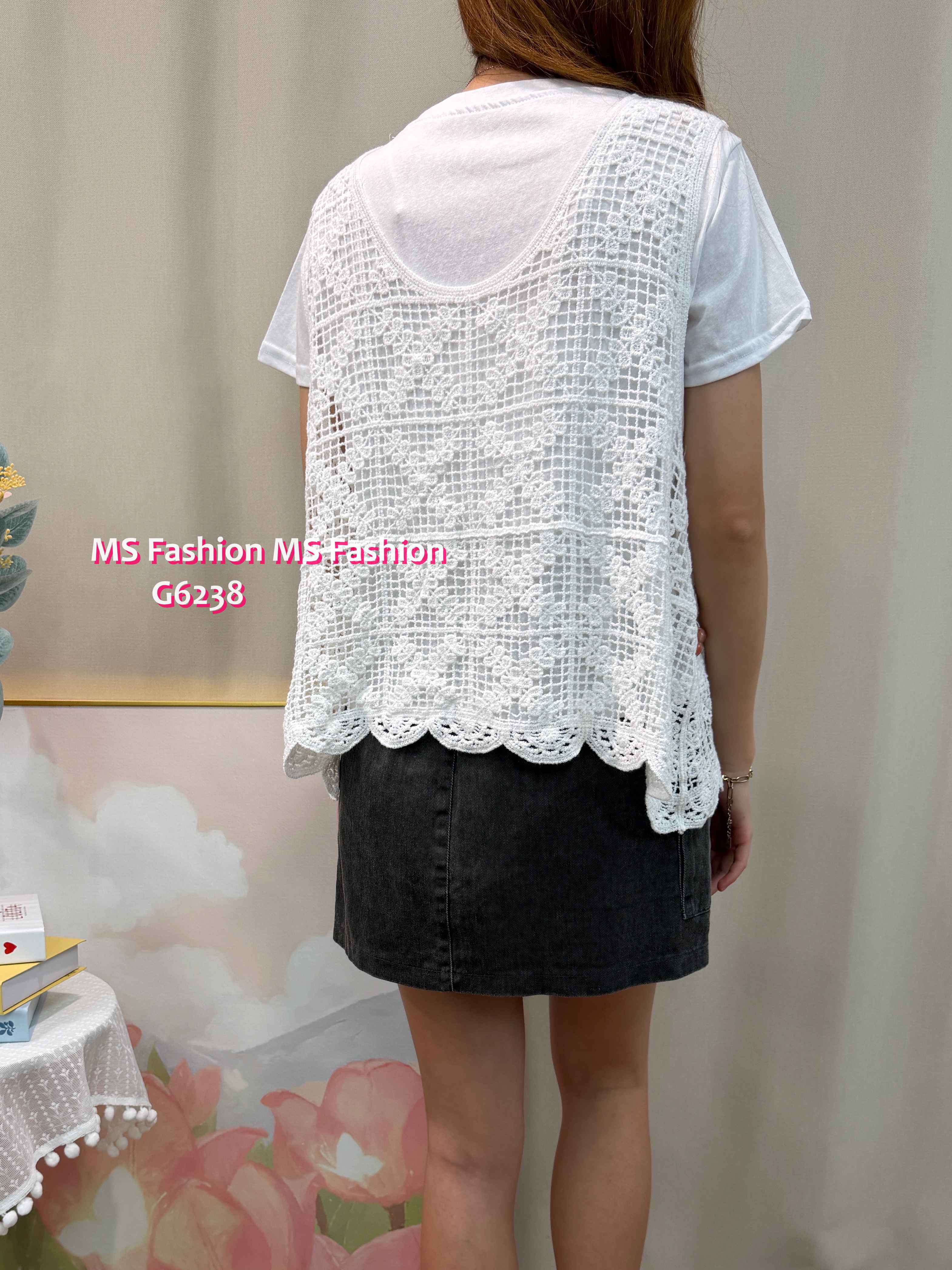 G6238 通花背心Top set