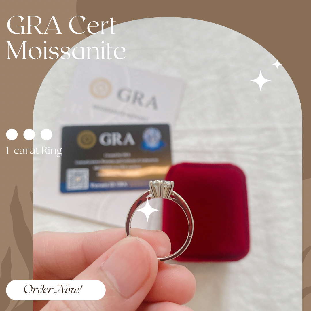Moissanite Collection 1 carat Ring 008 【FREE size: Adjustable Ring】