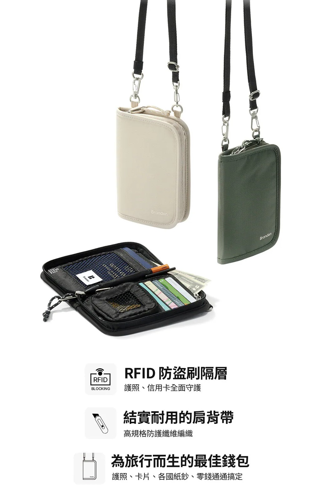 Branden 斜孭防盜銀包│Safe Wallet Bag