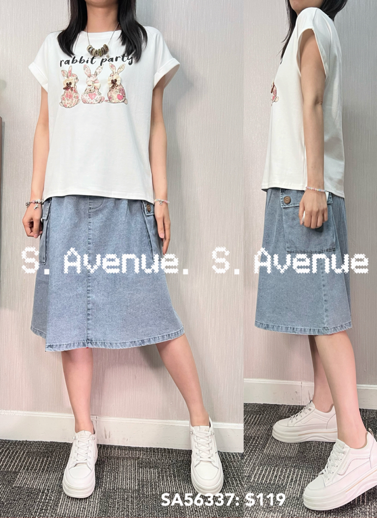 SA56337: 短袖三隻兔兔tee