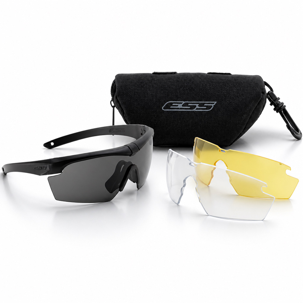 ESS Crosshair Black w/Smoke Gray, Clear, Hi-Def Yellow三鏡片防護套裝