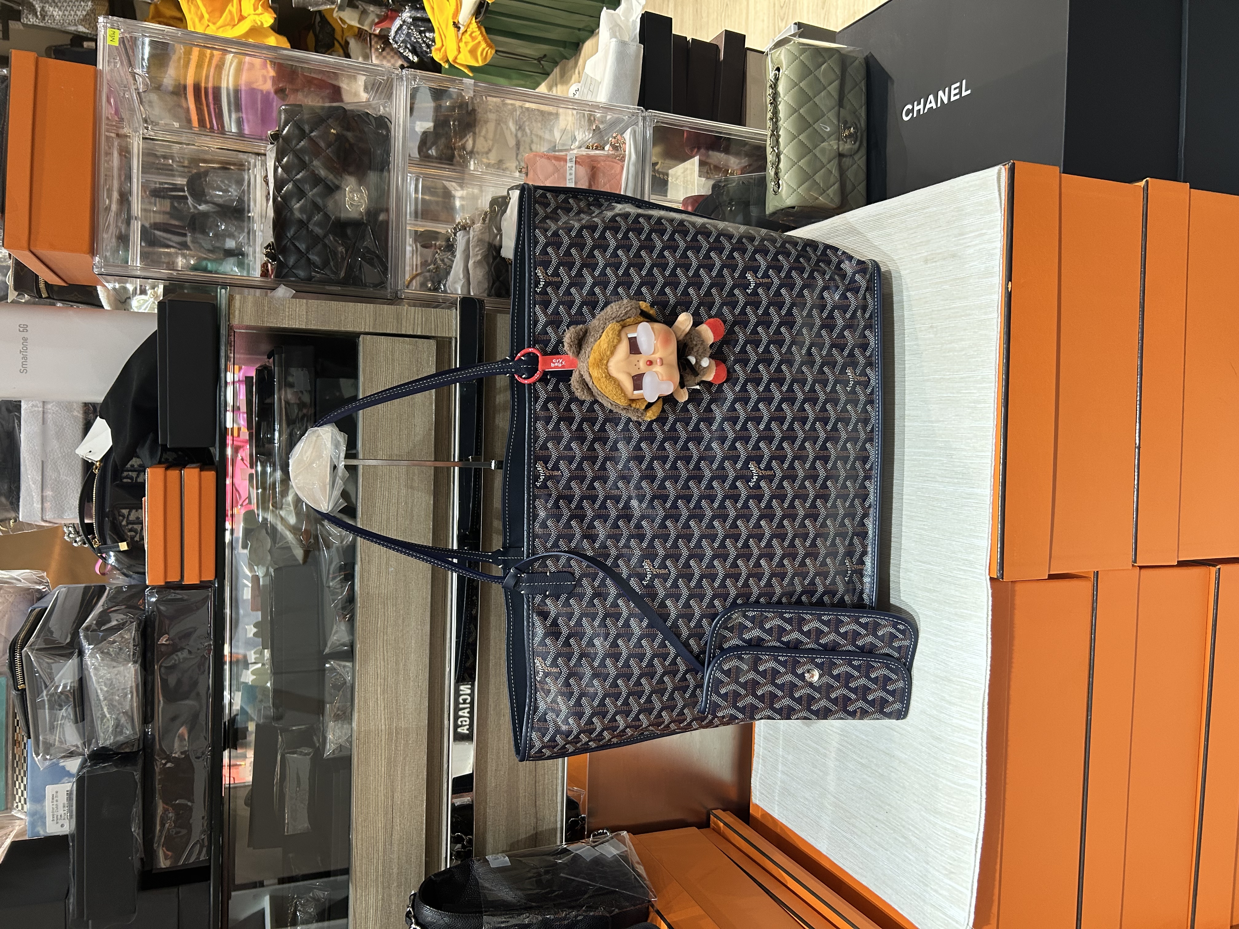 Goyard Anjou gm tote bag Navy 100%Authentic ,98%new ✅香港專門店收據 ✅dust bag