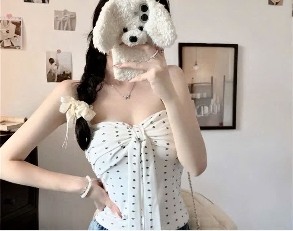 波點蝴蝶結束胸衣