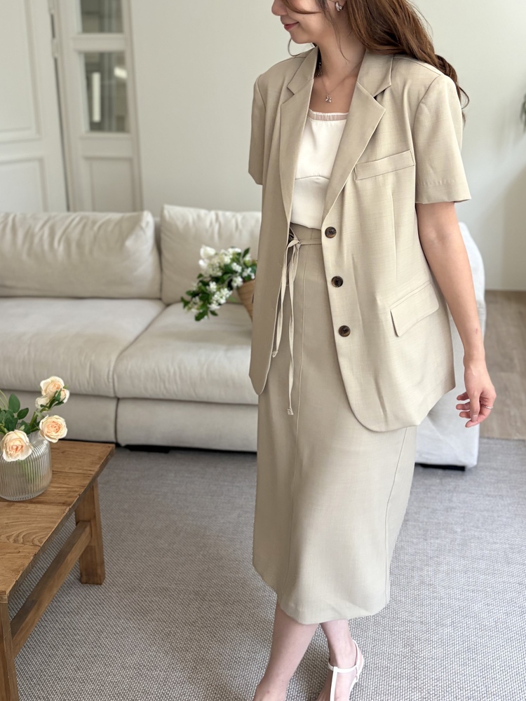 Sandstone Air Relaxed Blazer (Light Beige)