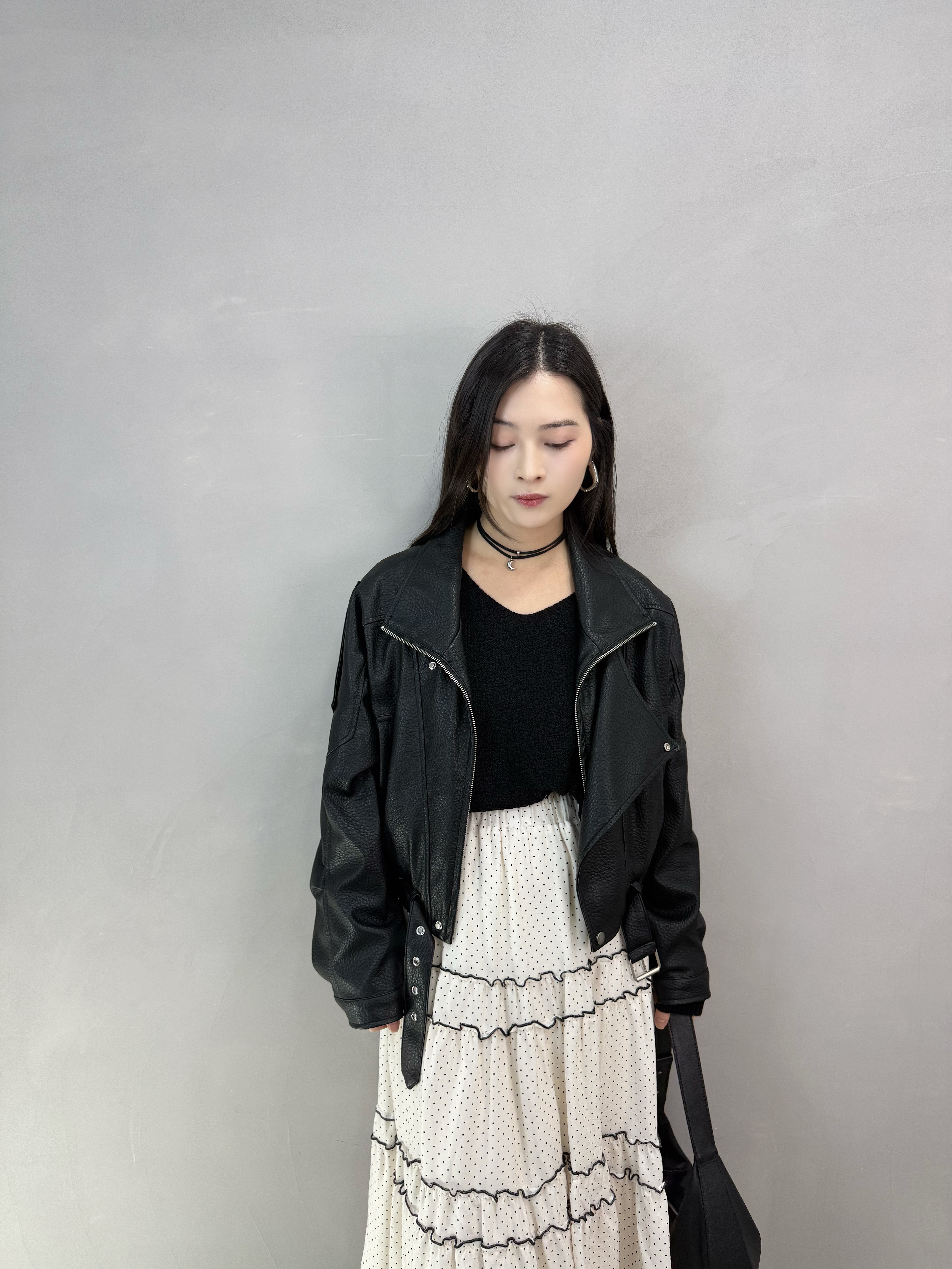 F85 荔枝仿皮短褸