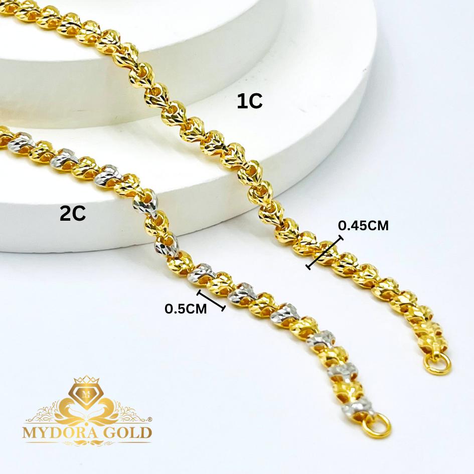 MYDORA Rantai Tangan Mini Siput Love l EMAS 916/22K