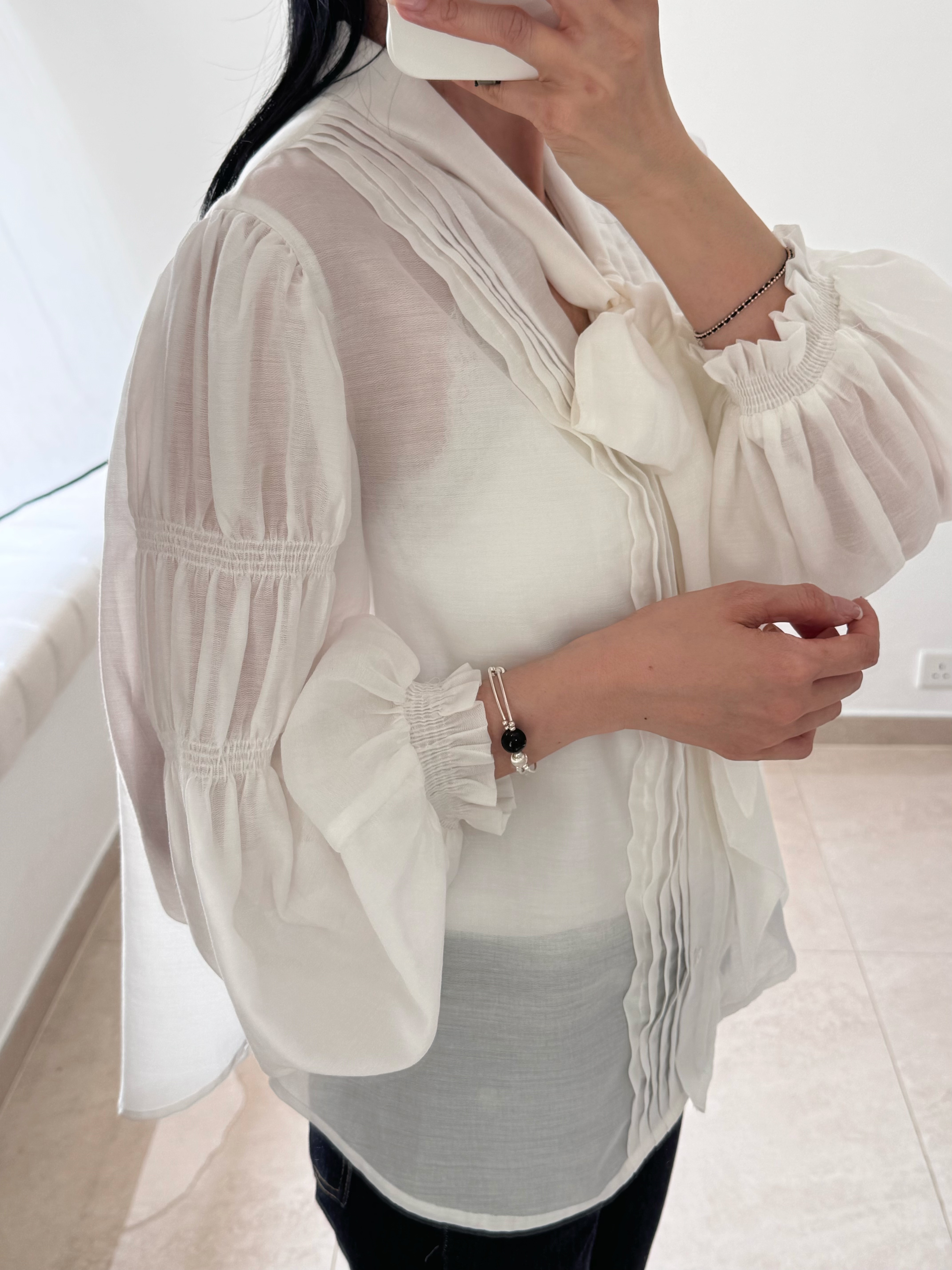 AMORA elegant tie blouse