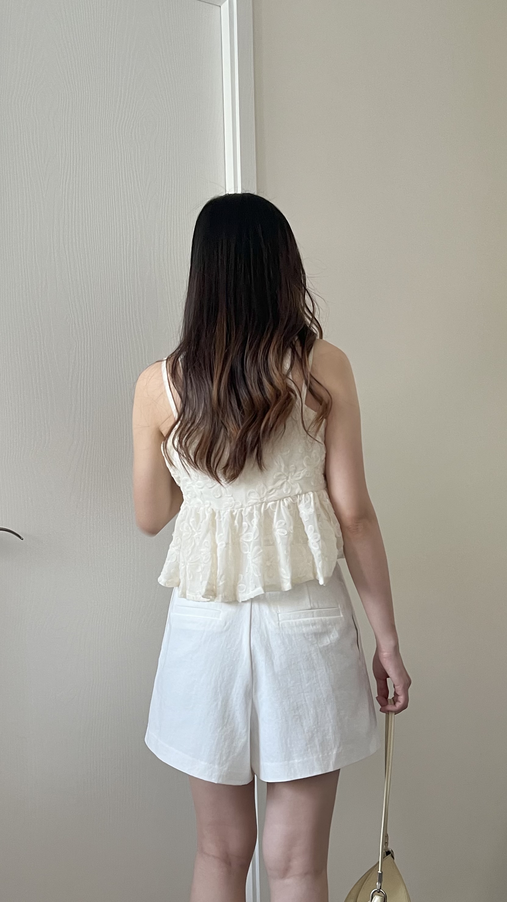 甜價仙氣花花兩穿吊帶背心 杏色