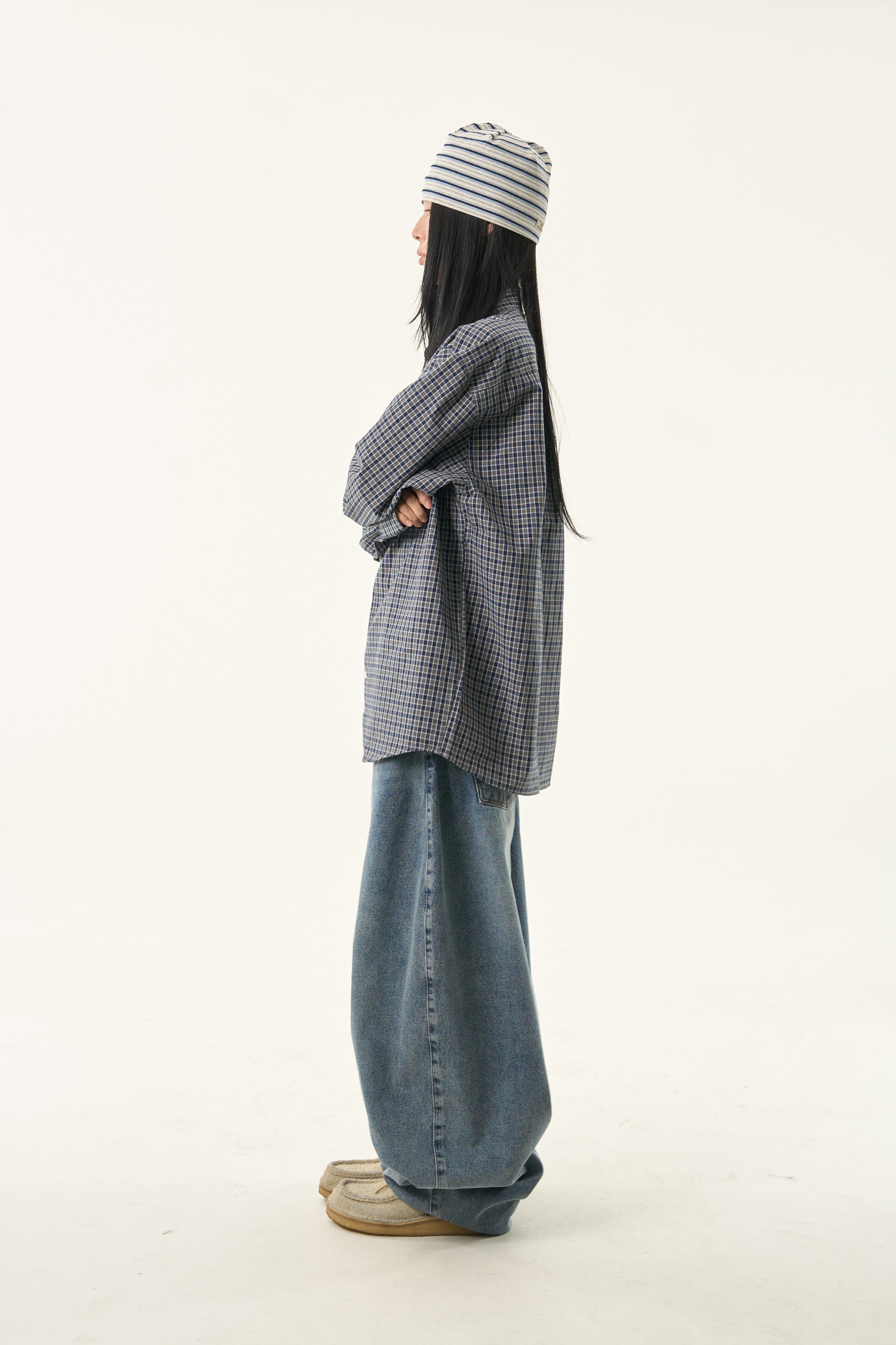 Washed Denim Balloon Pants