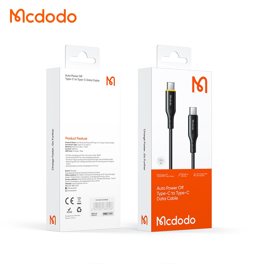 MCDODO CA3580 DATA CABLE FOR LIGHTNING (BLACK)-CABLE:LIGHTNING CABLE
