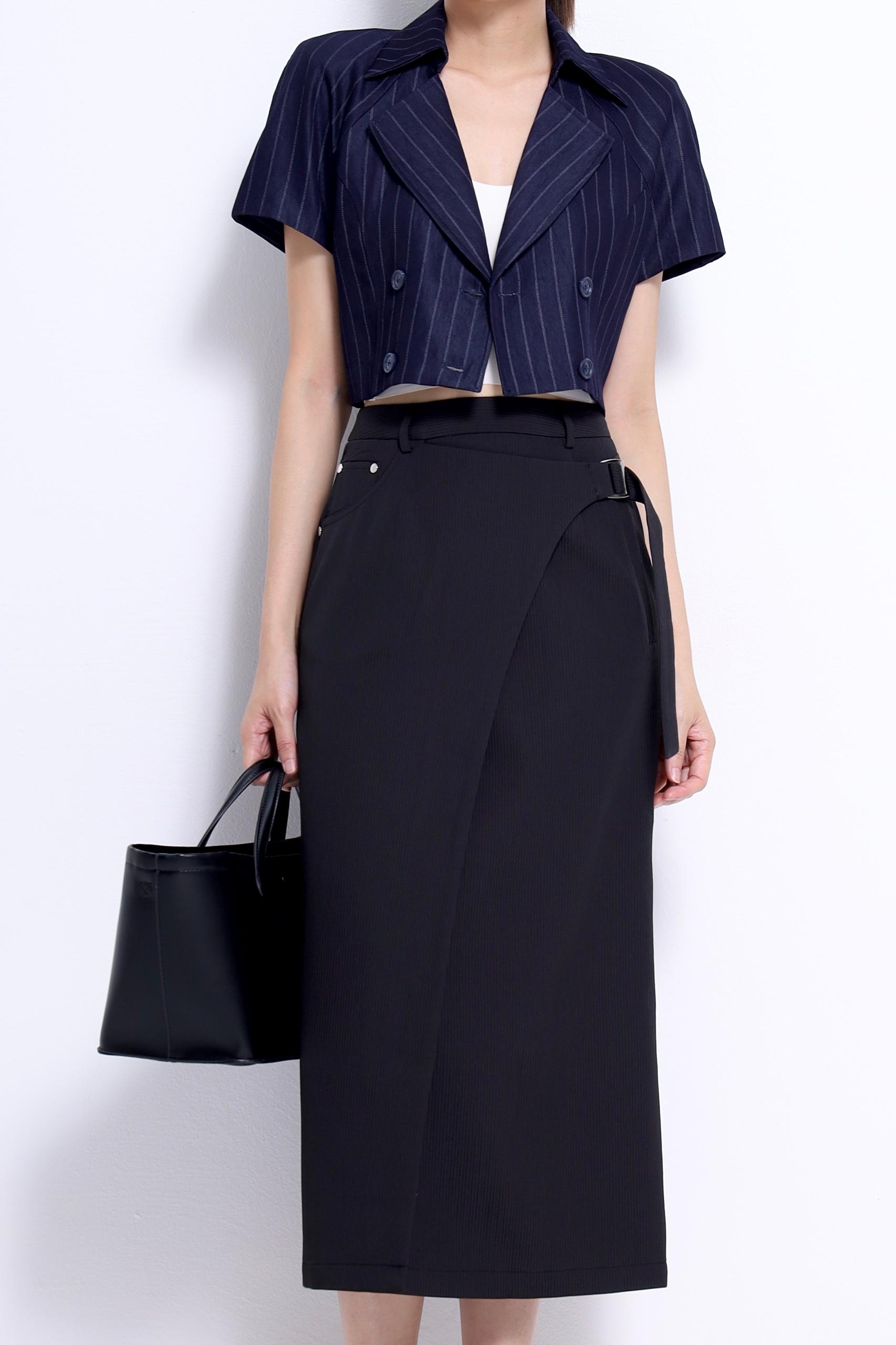 CS1417 Urban Wrap Midi Skirt
