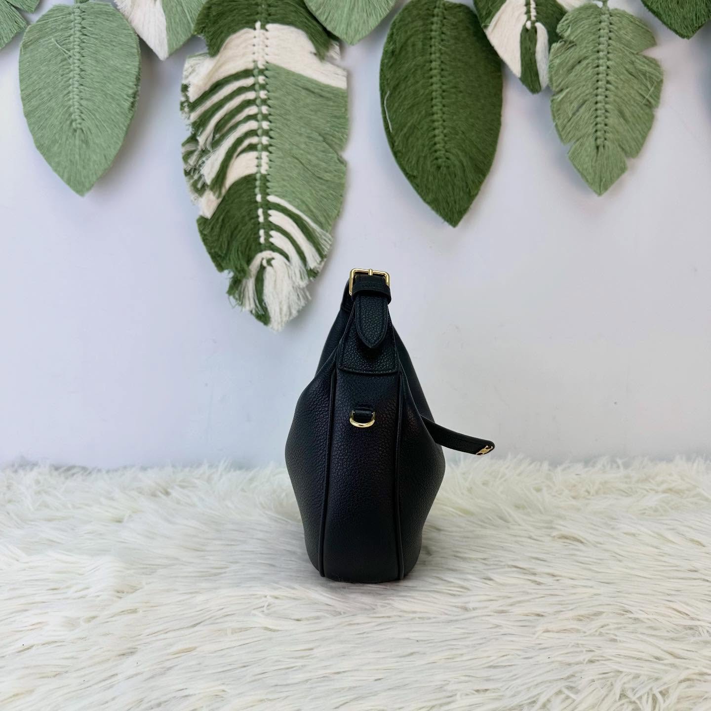 CELINE 🤍PRE OWNED Teen LuLu 黑色真皮金扣 手提單肩斜肩包🖤