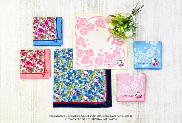 🎀【預訂】Laura Ashley x Sanrio 印花手帕 Kitty B