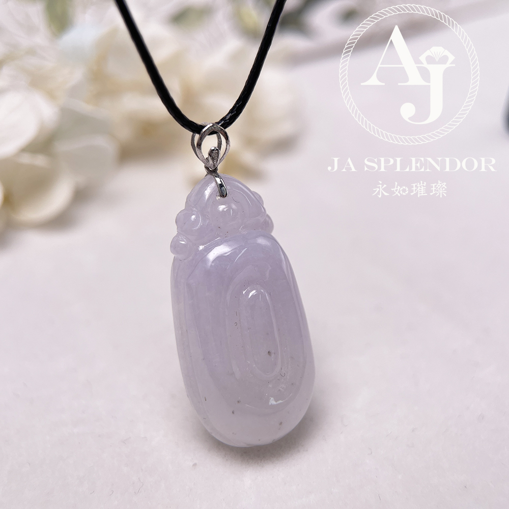 JNK-101 天然翡翠A玉 冰種櫻花粉福貝18K金吊墜