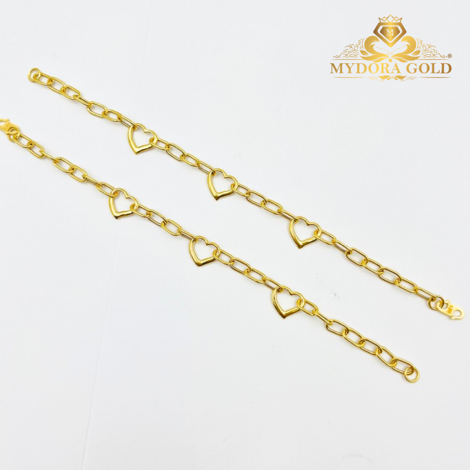 MYDORA Rantai Tangan Mini Paper Clip Mad love | Emas 916/22k