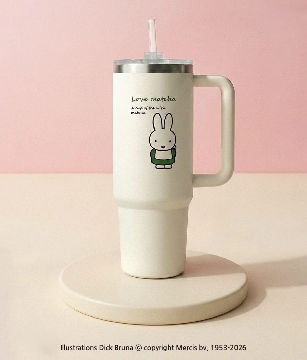 新登場 round 3 [韓國直送] BOC Miffy Matcha Series 887ml 不鏽鋼大杯 (附送飲管公仔及迷你Keyring)
