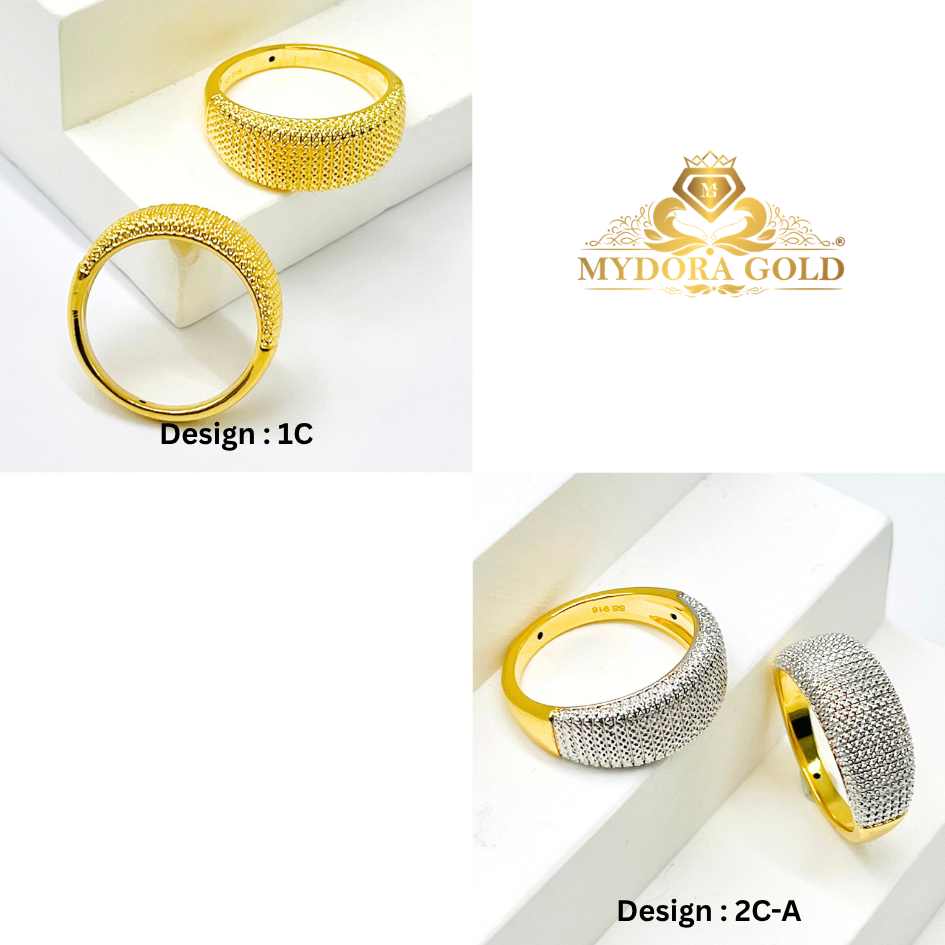 MYDORA Cincin Mini Siciliaa Diamond Cut (5G) l EMAS 916/22K
