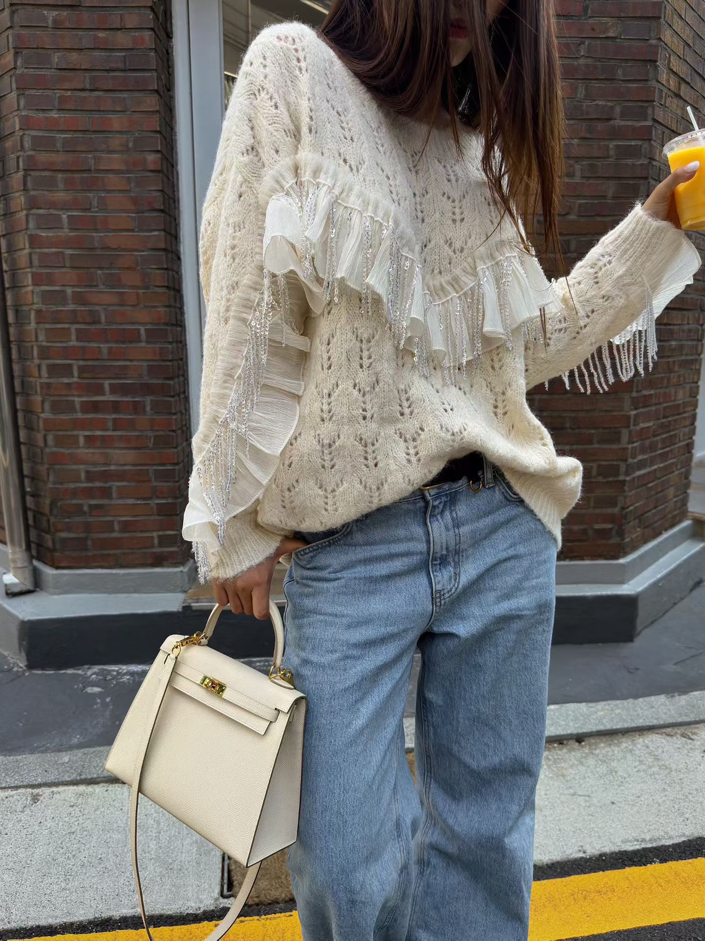 beaded knit top