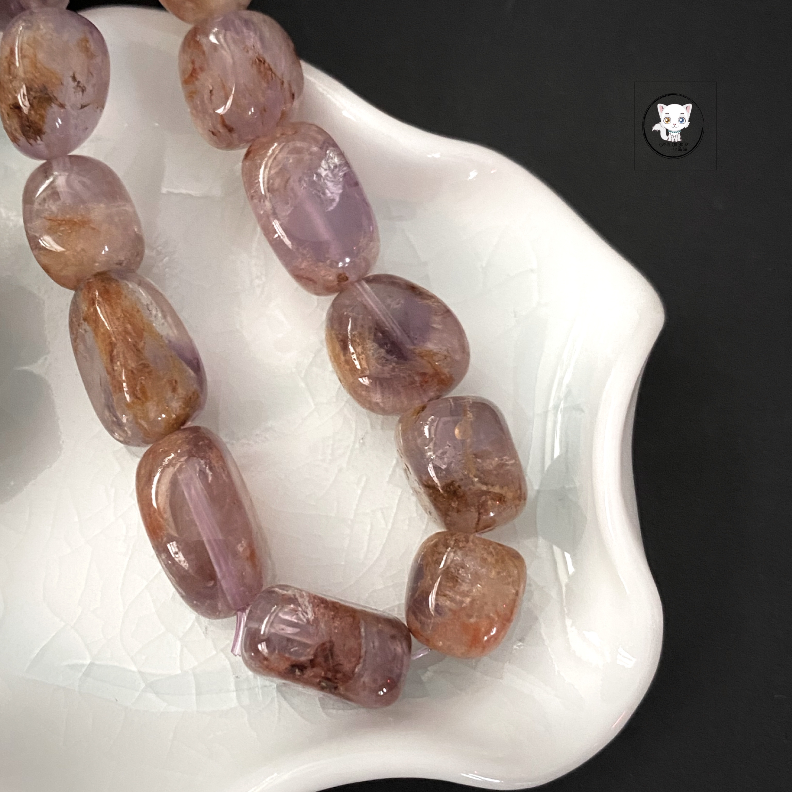 紫幽靈水晶原石手鏈 10mm
