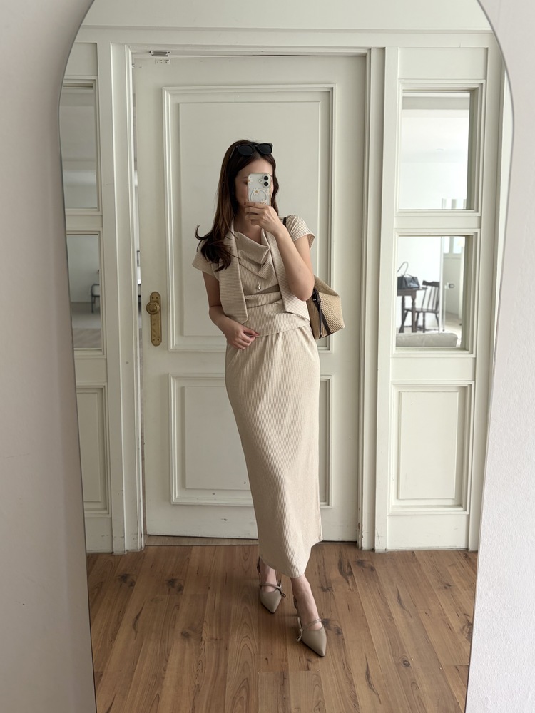 Softy Tie Detail Set (Nude Beige)