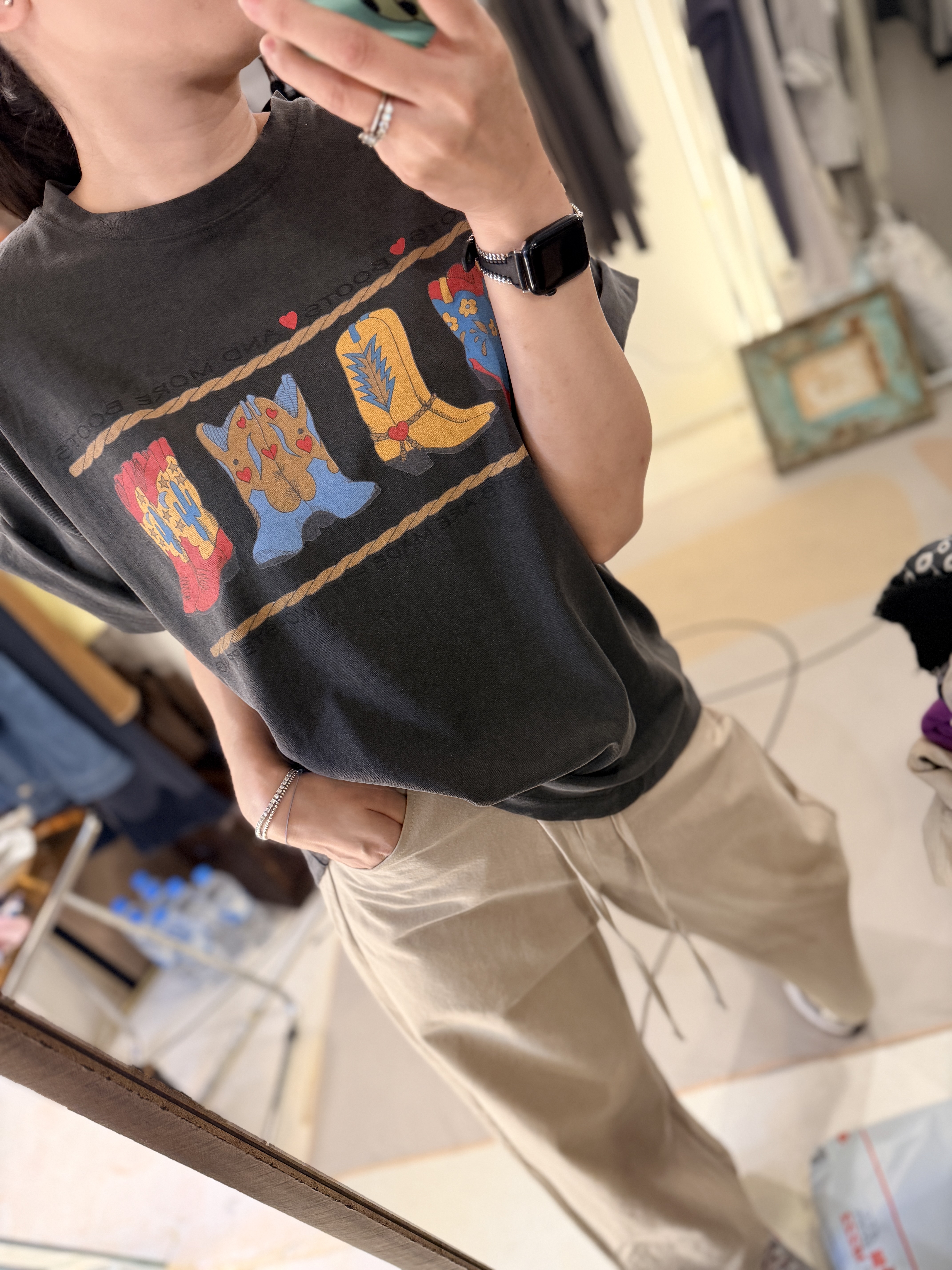 Boots printed washed tee