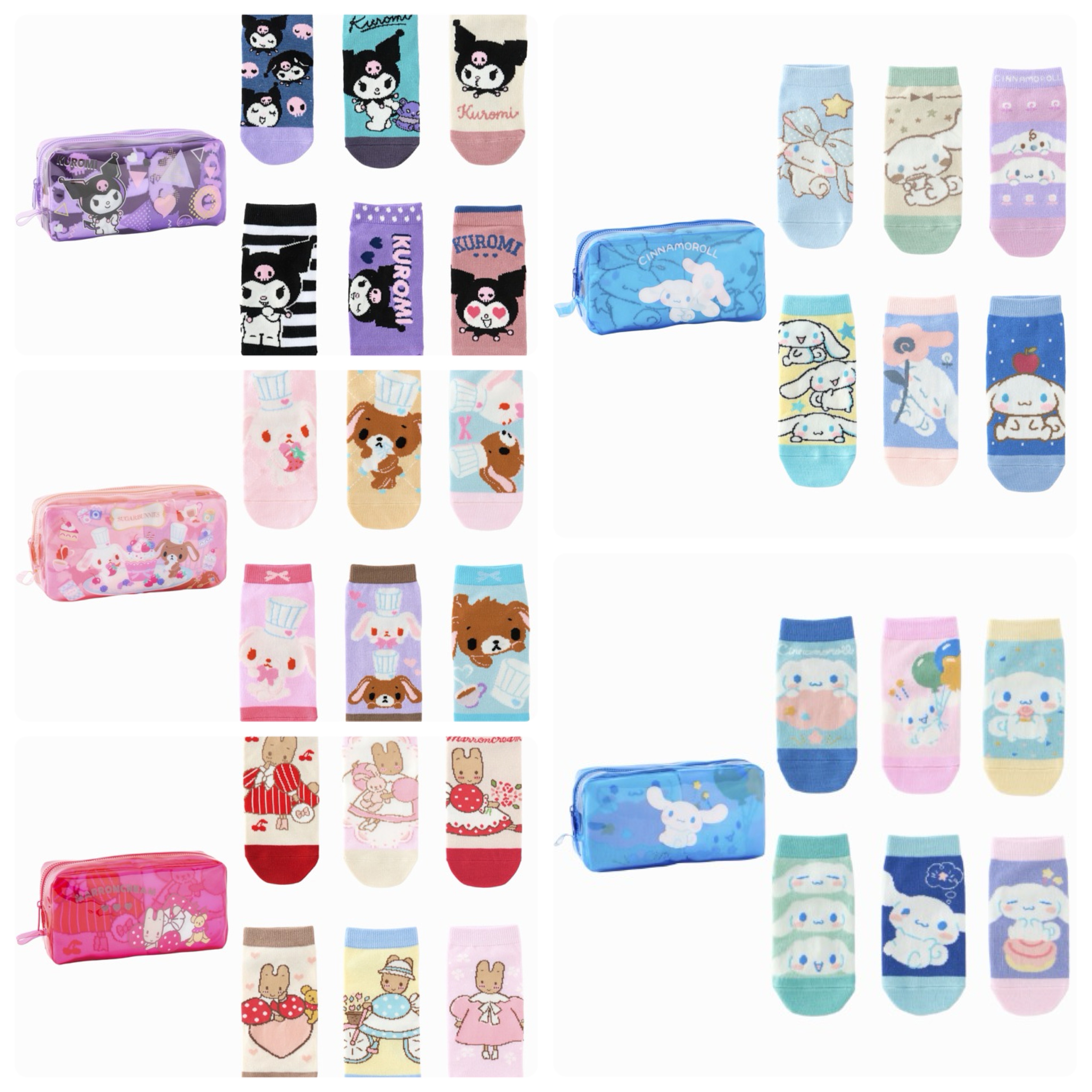 日本直送日本版 Sanrio 一套六對短襪