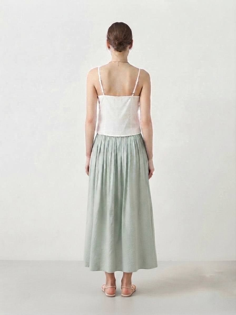 W6831 - Pleated Chiffon Skirt 