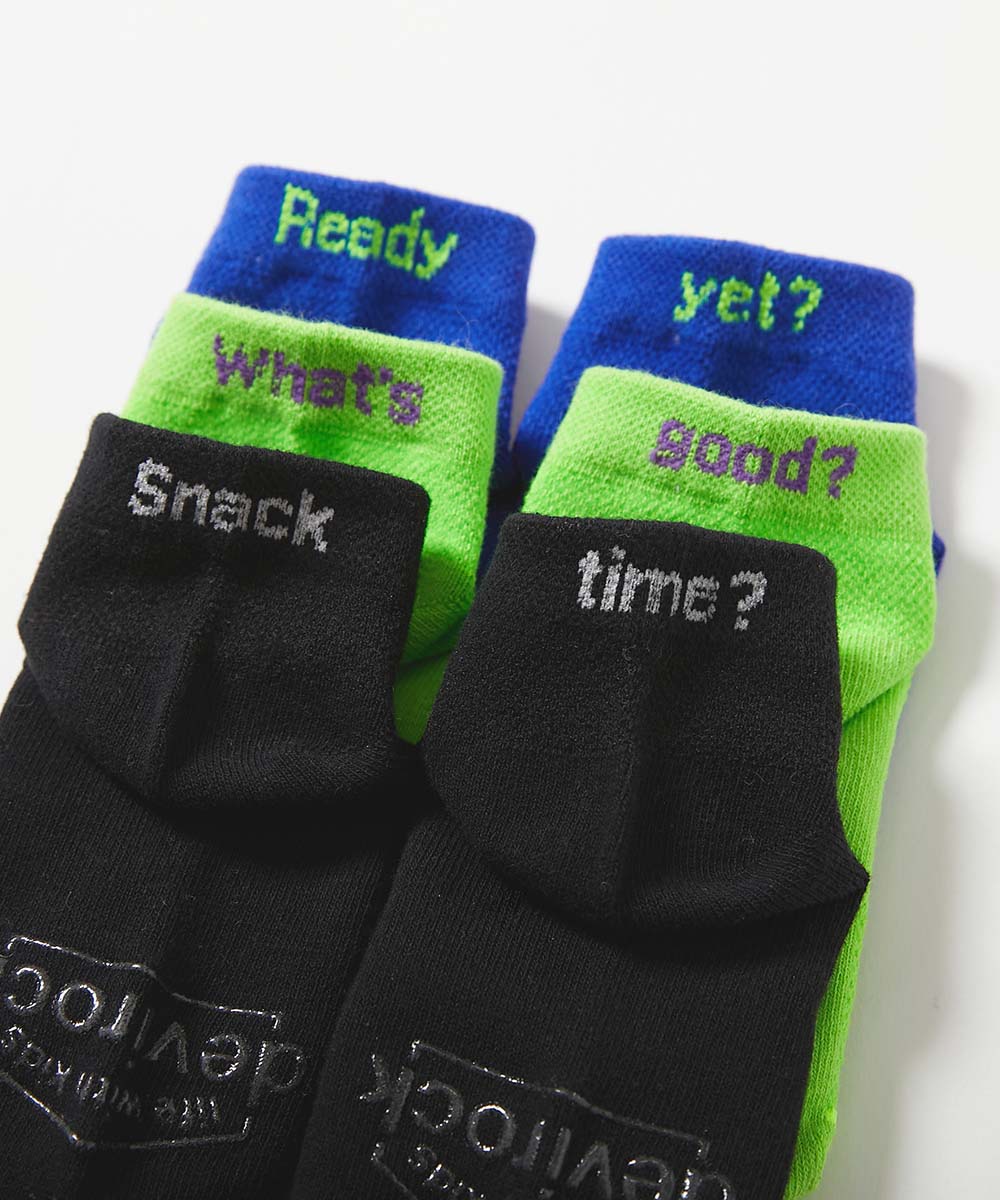 🆕【⭐訂購⭐】🇯🇵日本直送🌀霓虹色系列 標語設計 透氣運動短襪 套裝(1套3對)［4款選］🌀[ELCA-0074][260409]