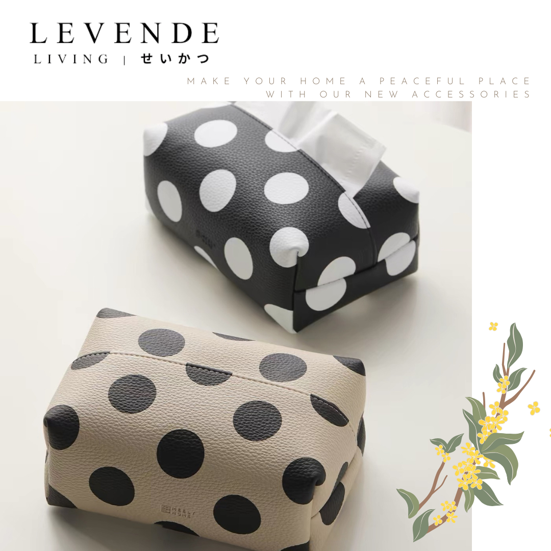 Levende 波點皮革紙巾套