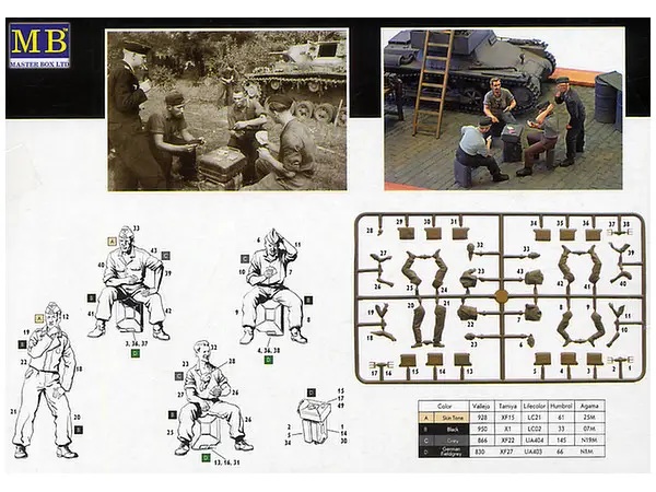 1/35 Ger Tank Crewmen Playing Cards (4pcs)