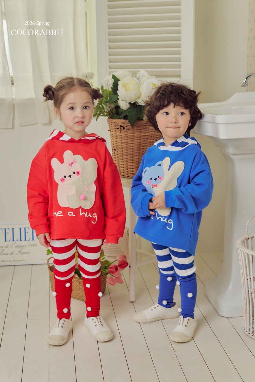 可愛動物有帽 Top / 橫間波點 Legging