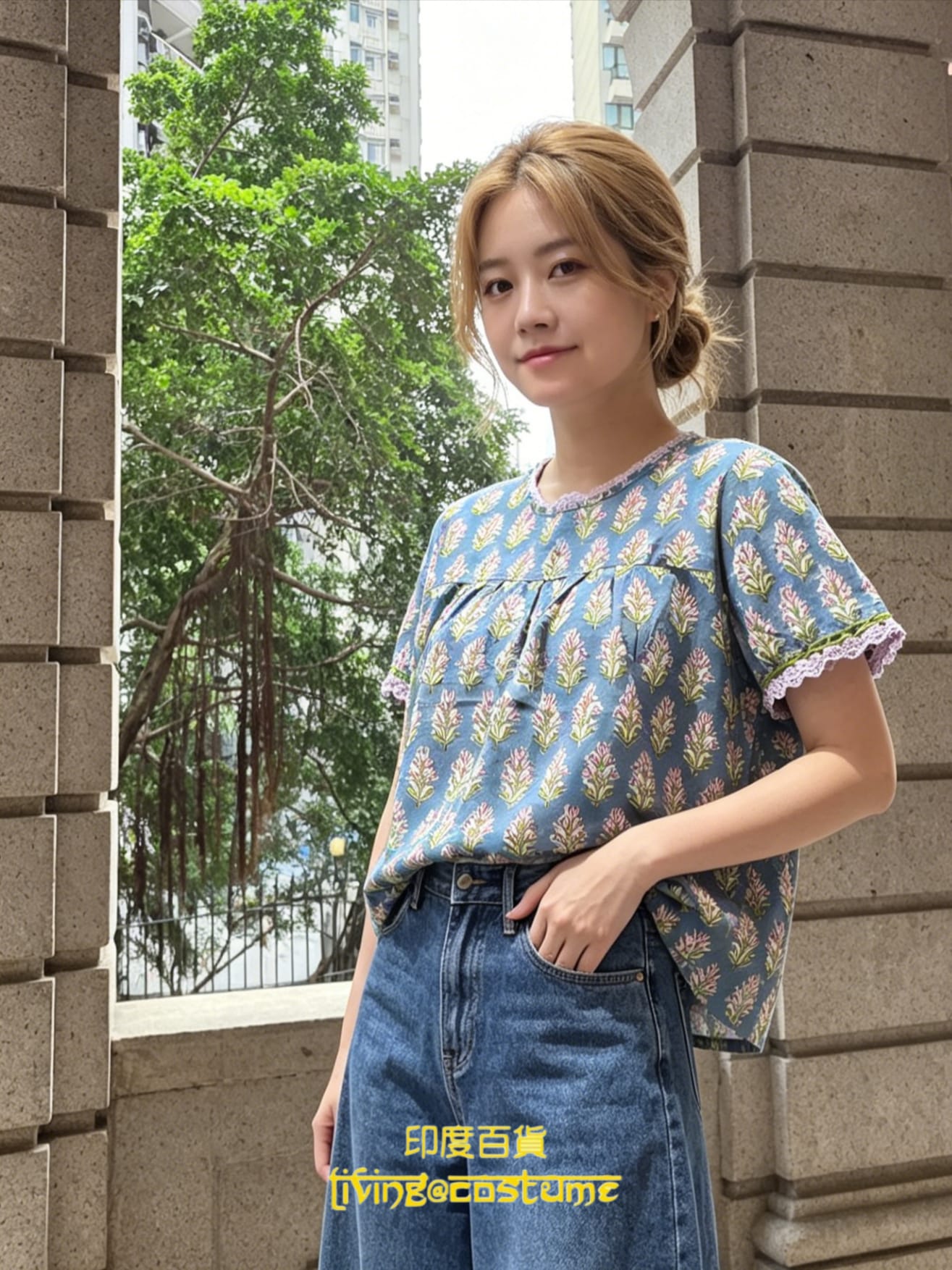 泰國純棉印花上衣
