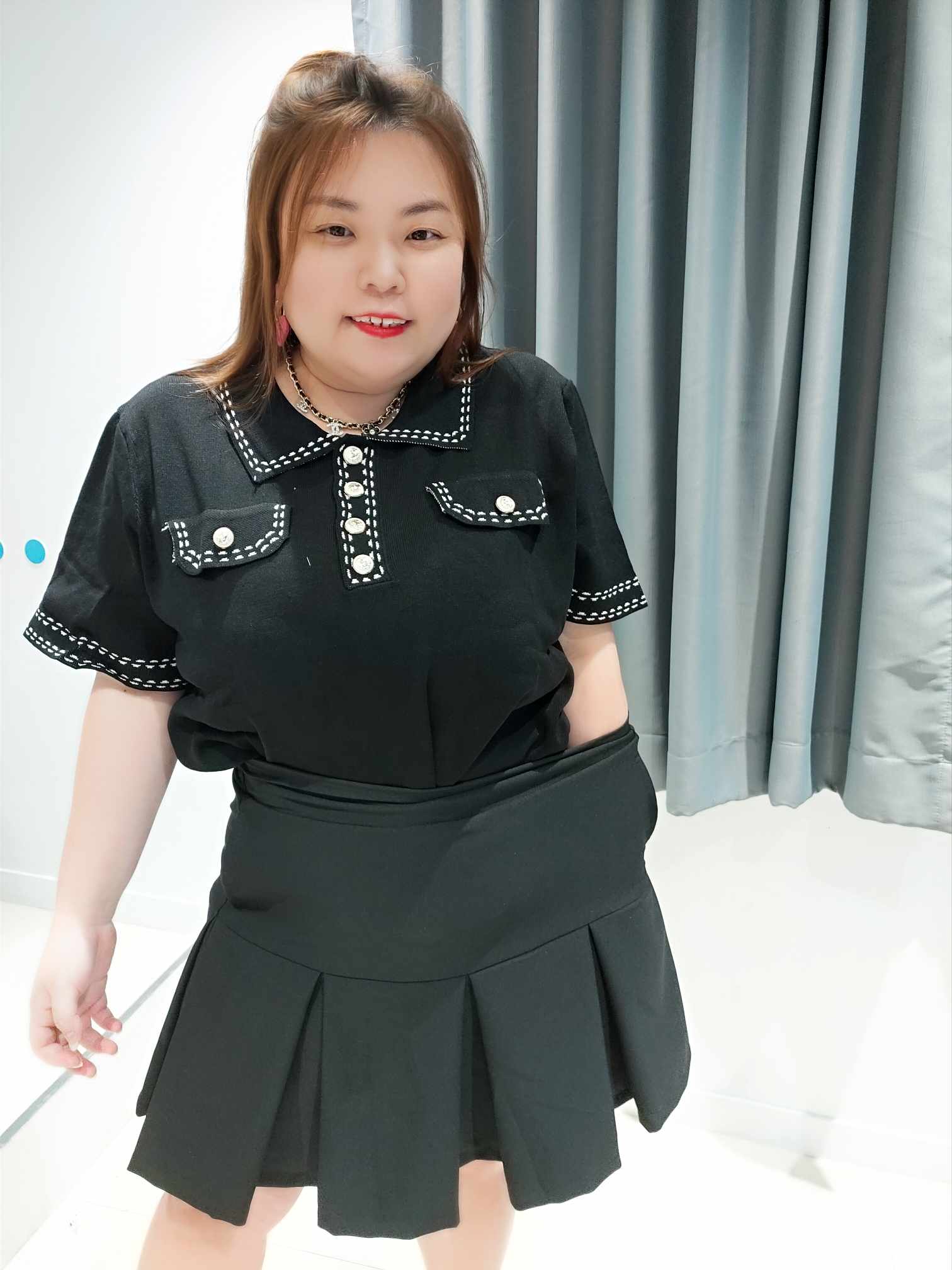 DSE18 裙摆百褶设计裤裙