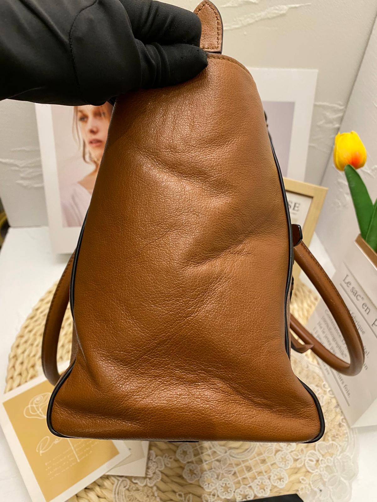Prada Daino Leather Tote Bag (Cognac)