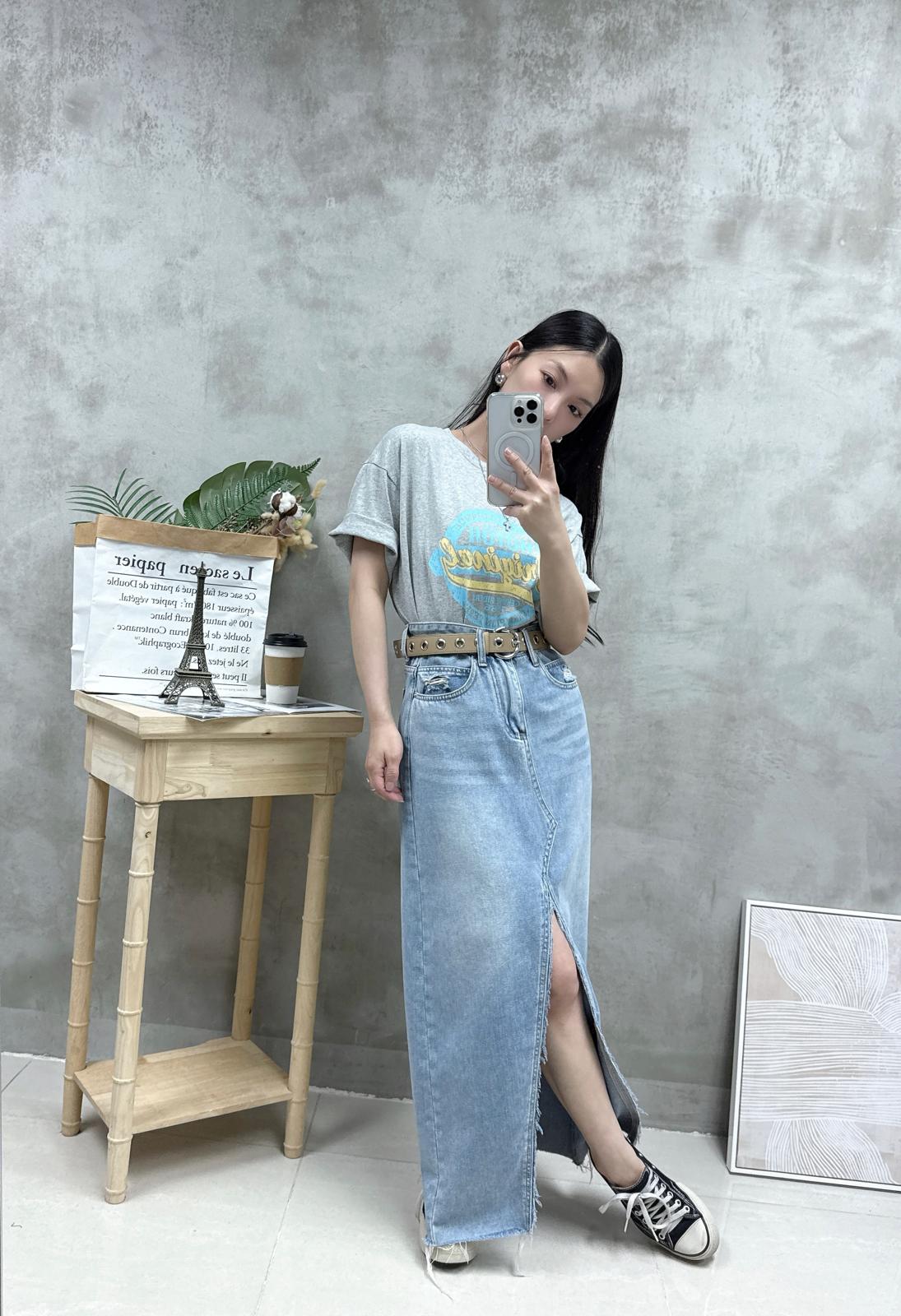 G17 糖果系拼色print Tee